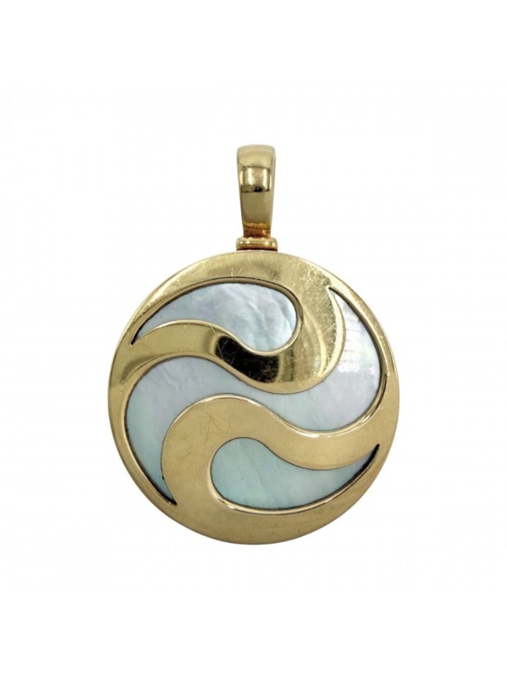 Bvlgari Pendant Optical 18k YG Gold White Shell